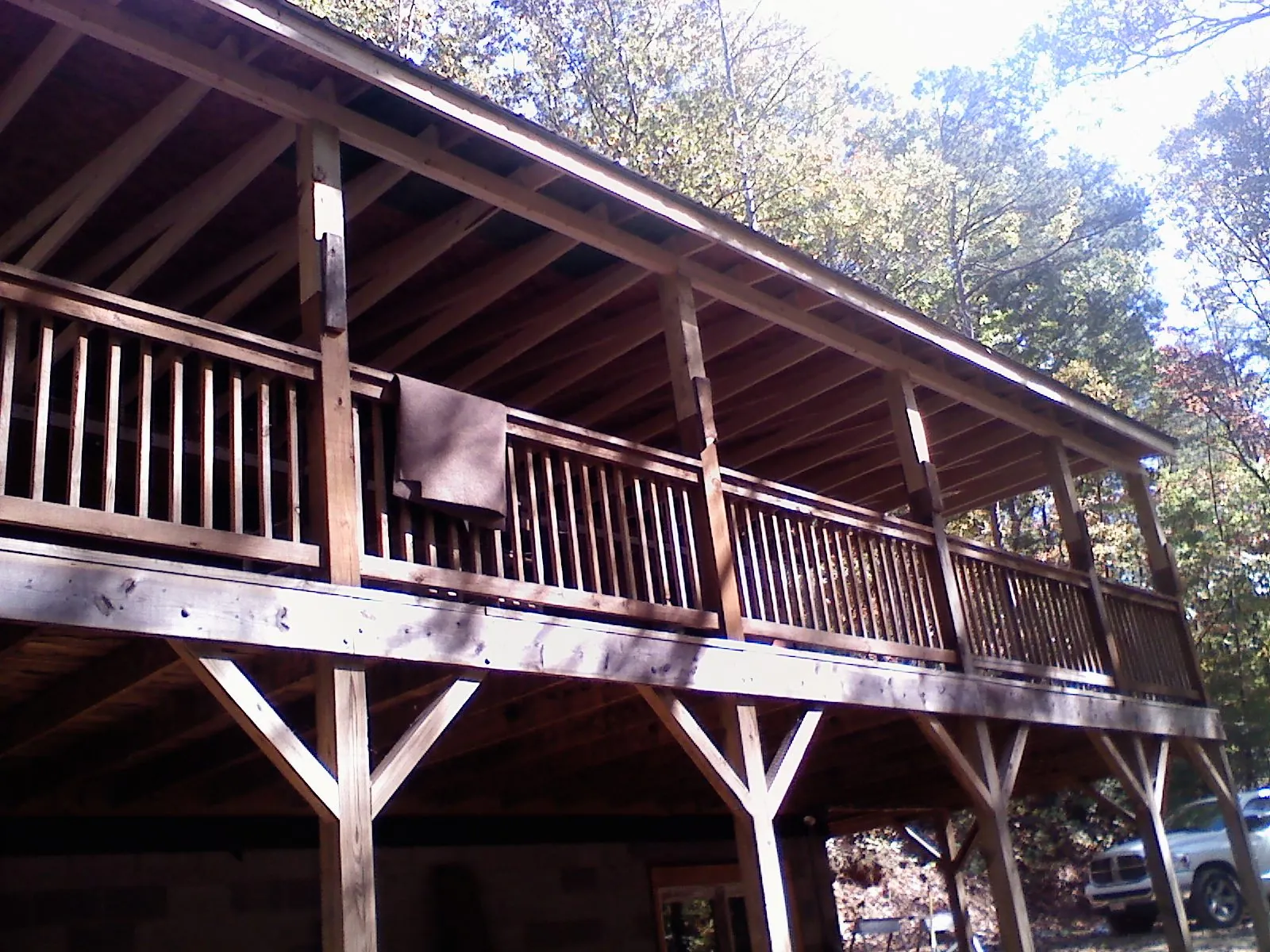 Timber framing under a new elevated porch and deck — Roof Leak Repair in Burns by Roofing Brothers
